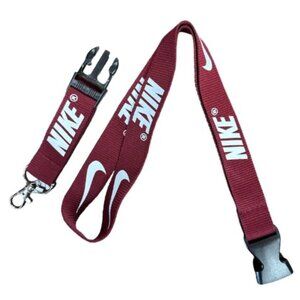 NEW NIKE LANYARD ID BADGEHOLDER  KEYCHAIN MAROON AND WHITE